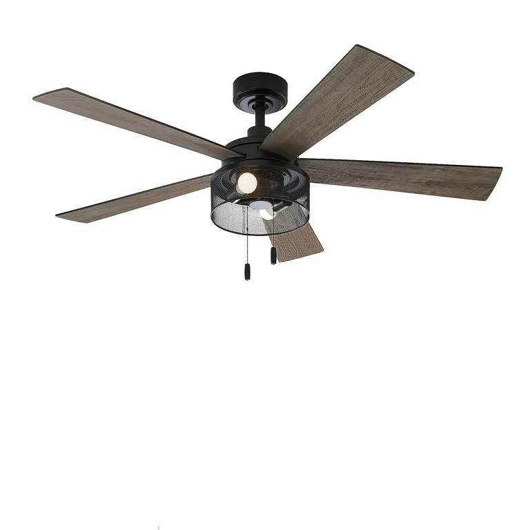 Better Homes & Gardens Transitional 52" Black Ceiling Fan, 5 Reversible Blades, LED Light Kit, Re... | Walmart (US)