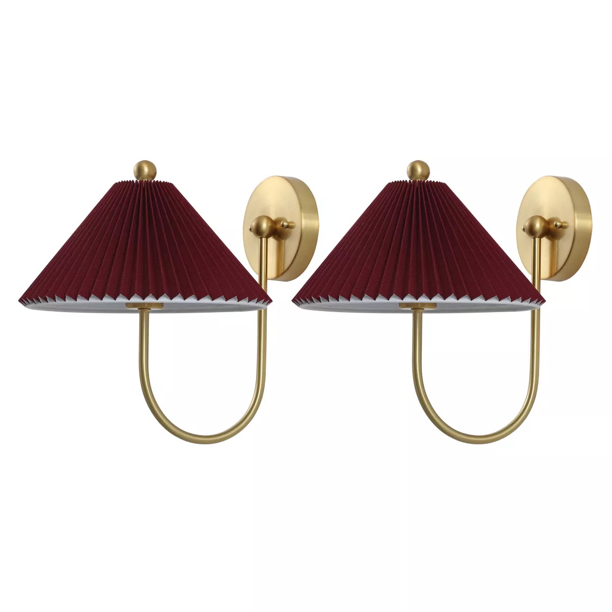 Chrissy 14" Wall Sconce (Set of 2) - SCN4149 - Burgundy/Brass - Safavieh | Target