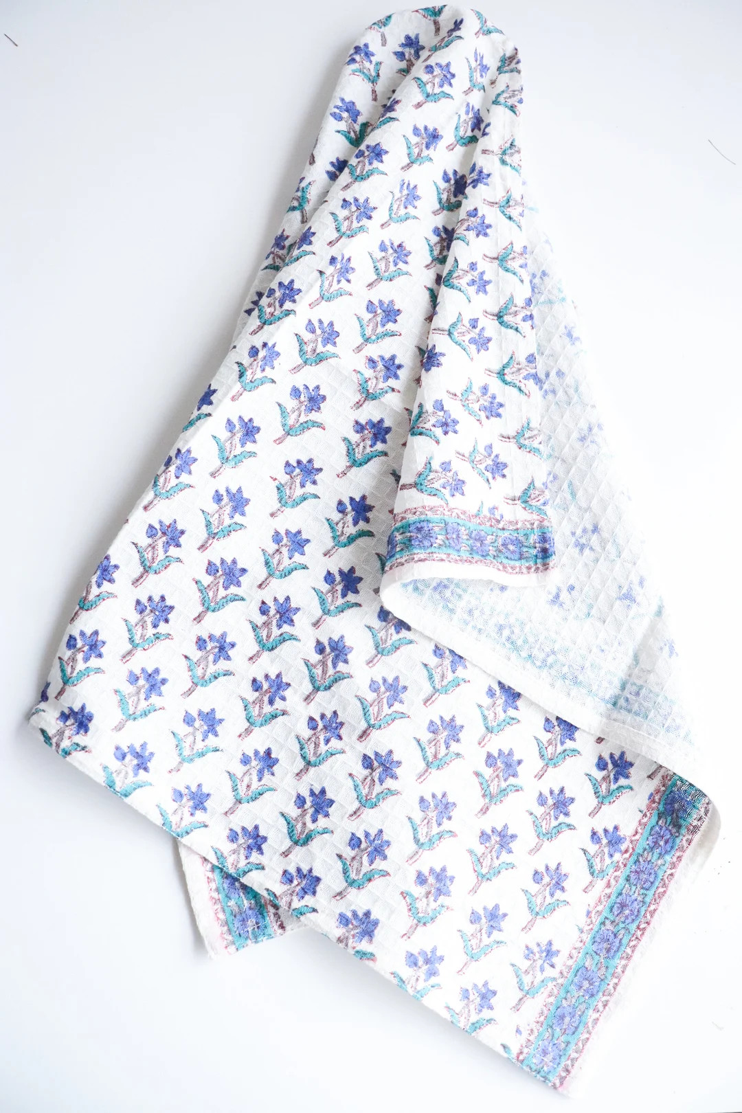 Handmade Kitchen Towel Monogrammed Kitchen Towel Floral Dish Towel Block Print Tea Towel Tea Towe... | Etsy (US)