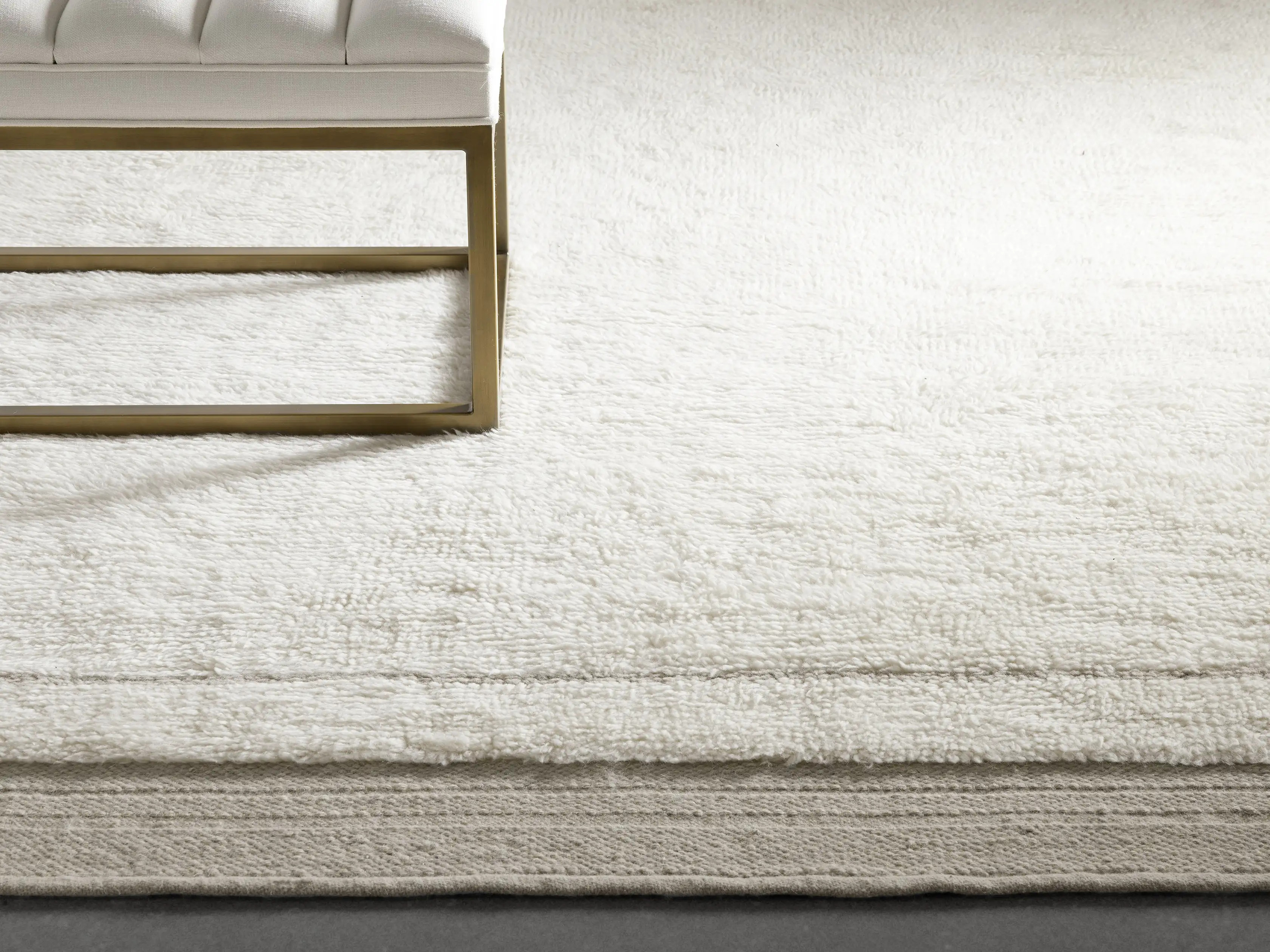 Moroccan Sand Handwoven Border Rug | Arhaus