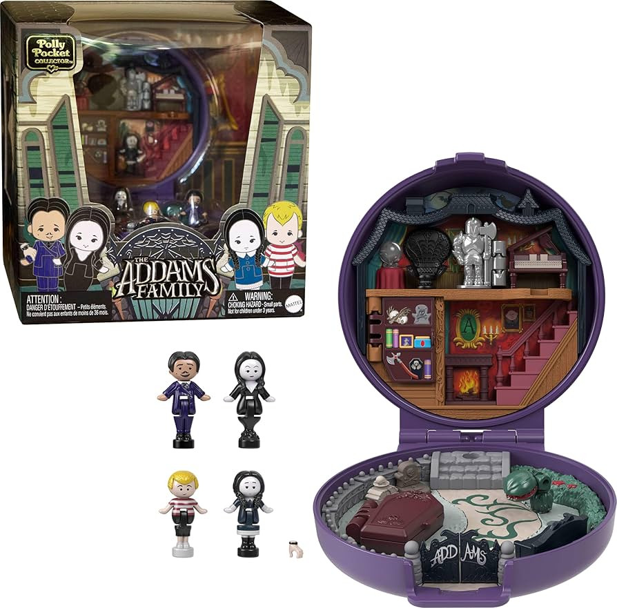 Polly Pocket Collector Playset, The Addams Family Compact with 4 Special Edition Character Dolls ... | Amazon (US)