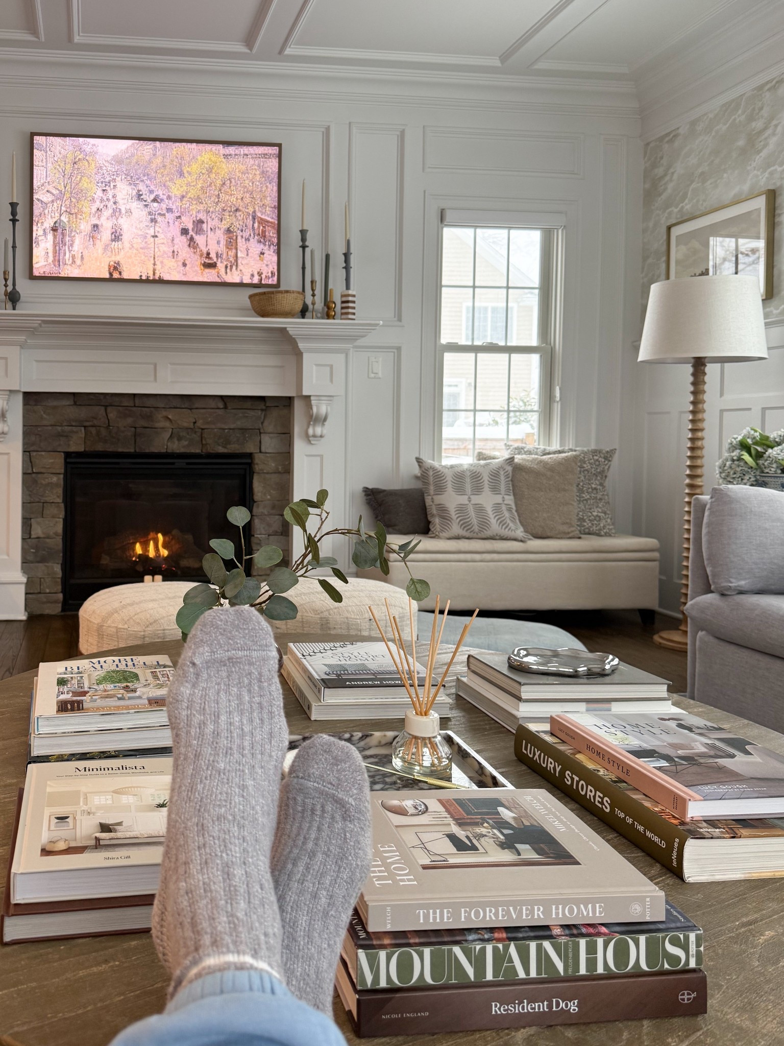 Cozy snow day living room and all of our coffee table accessories! 

#LTKHome #LTKSeasonal #LTKSaleAlert