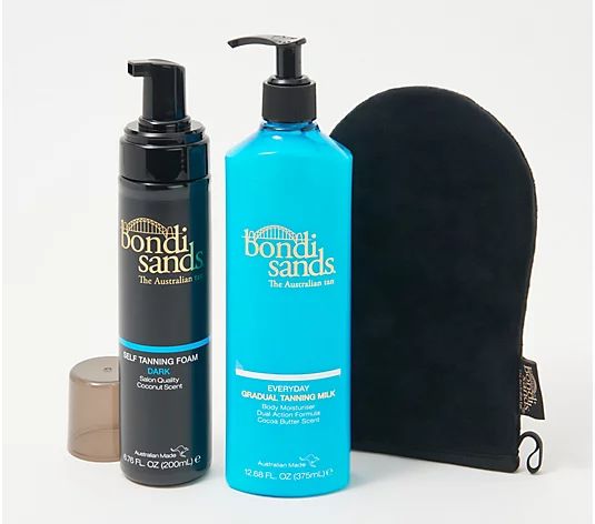 Bondi Sands Self Tanning Foam & Gradual Tan Milk w/ Mitt - QVC.com | QVC