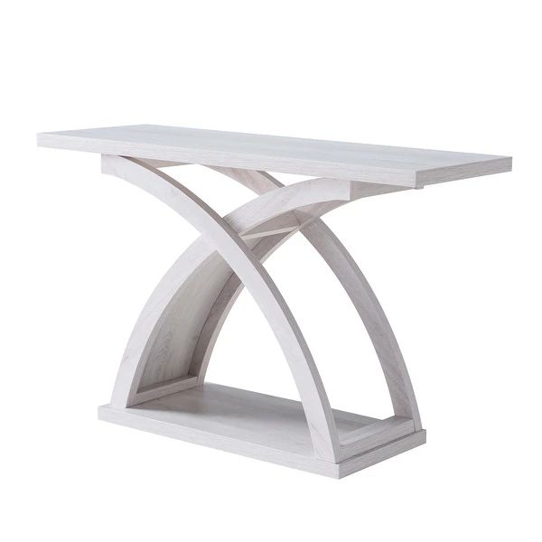 Furniture of America Moa Contemporary Wood Sofa Table - White Oak | Bed Bath & Beyond