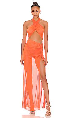 Kim Shui Mesh Wrap Gown in Orange from Revolve.com | Revolve Clothing (Global)