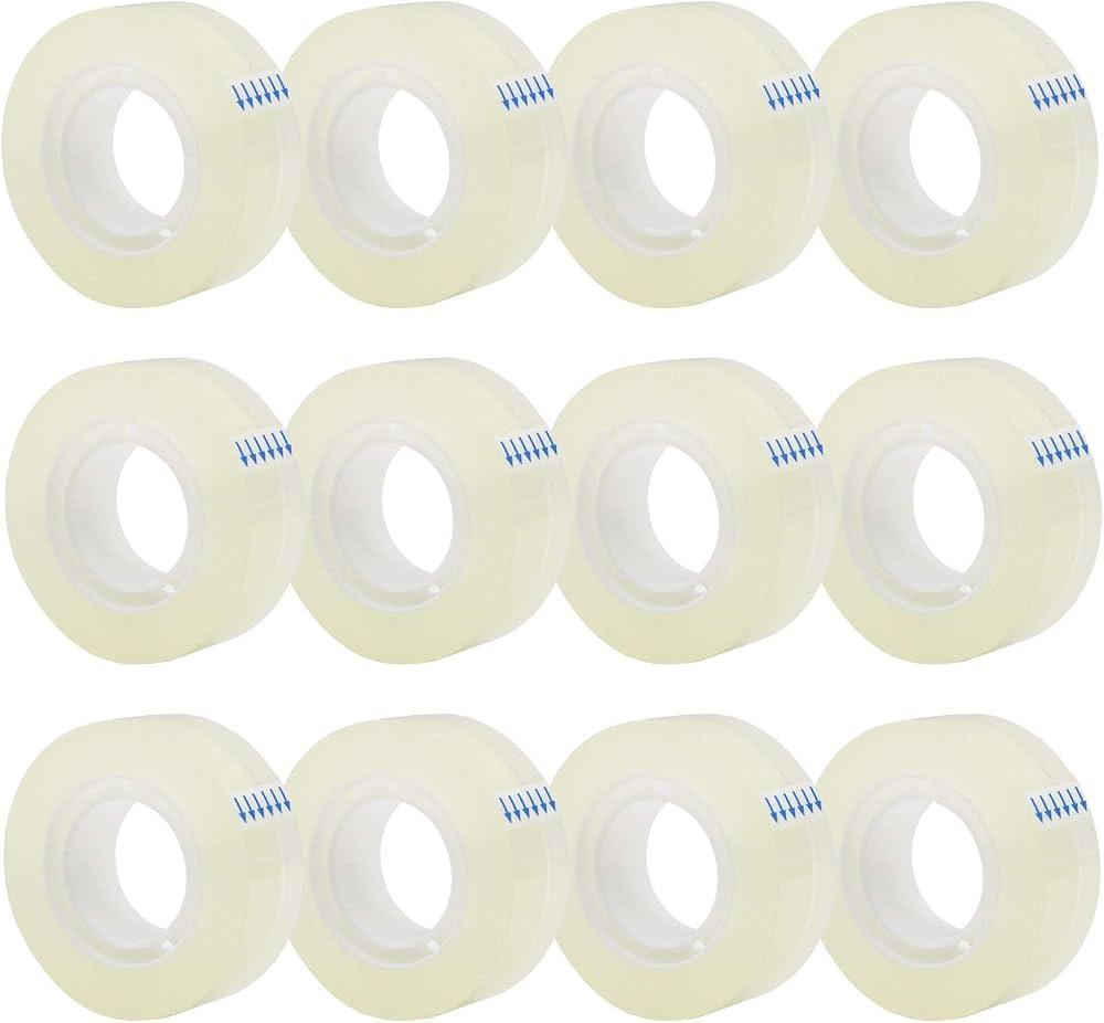OWLKELA 12 Rolls Transparent Tape Refills, Clear Tape, All-Purpose Transparent Glossy Tape for Of... | Amazon (US)