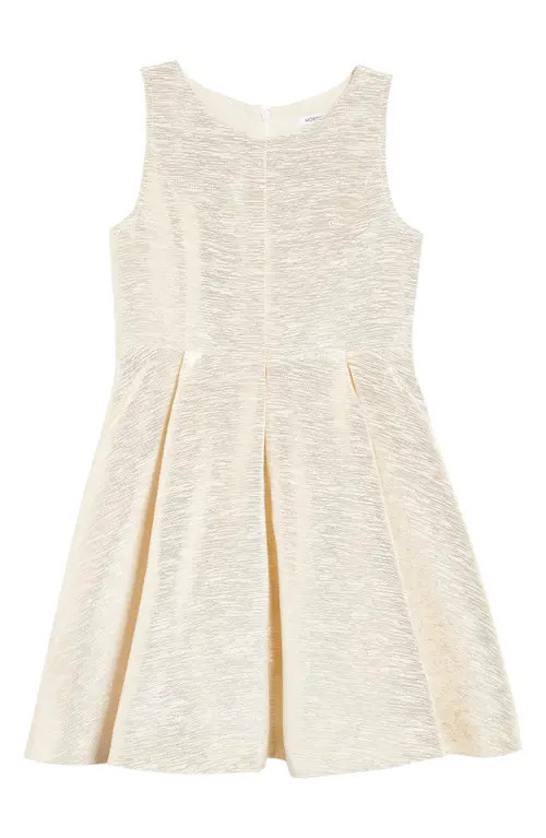 Nordstrom Kids' Metallic Dress in Ivory Pristine Gold Metallic at Nordstrom | Nordstrom