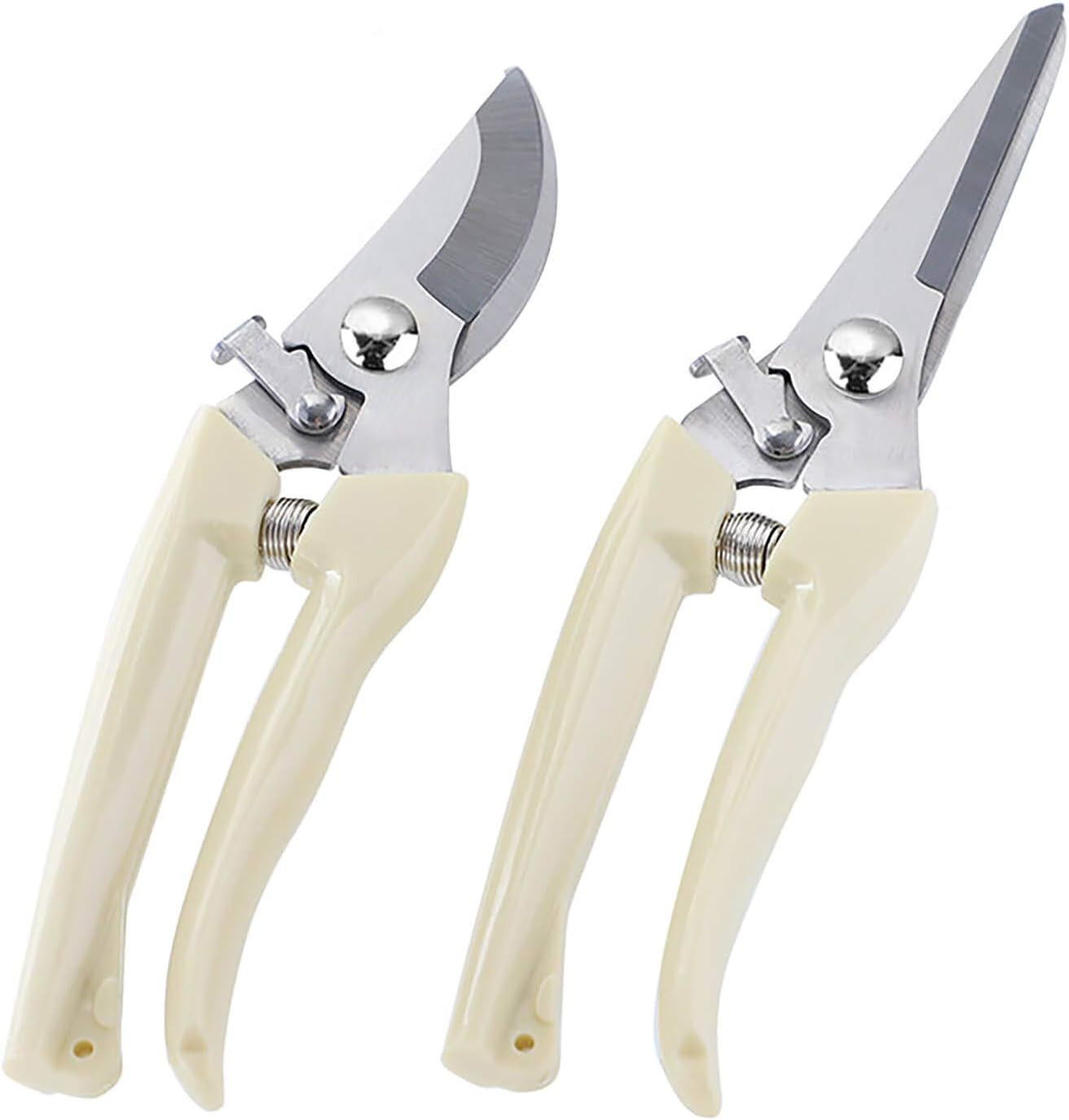 BUGUI Garden Pruning Shears Set - 2 Pack, 1 Bypass Pruner+1 Straight Blade Scissors, Sharp Garden... | Amazon (US)