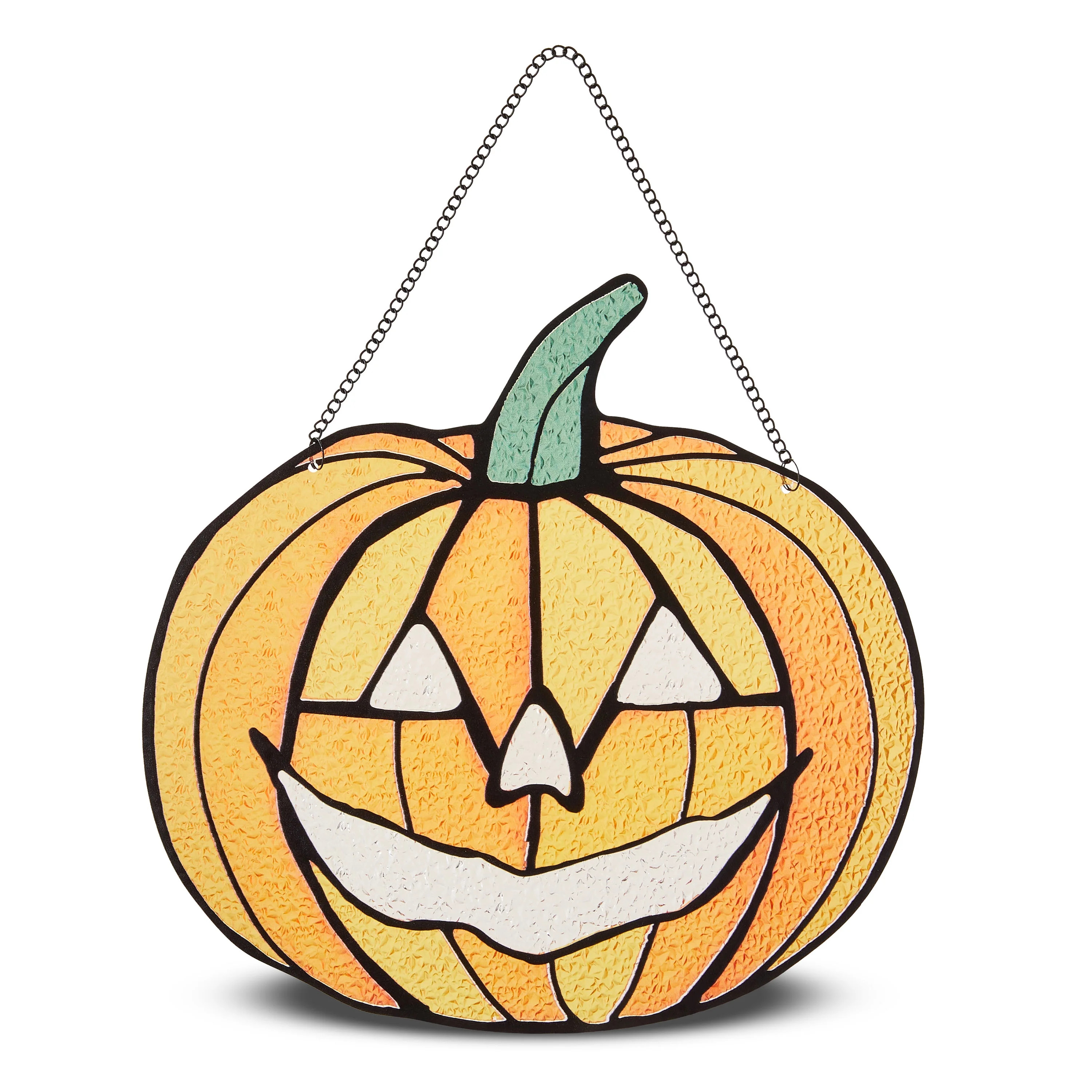 Stained Glass-Look Acrylic Pumpkin Wall Decoration, Orange, 10", Halloween by Way To Celebrate - ... | Walmart (US)