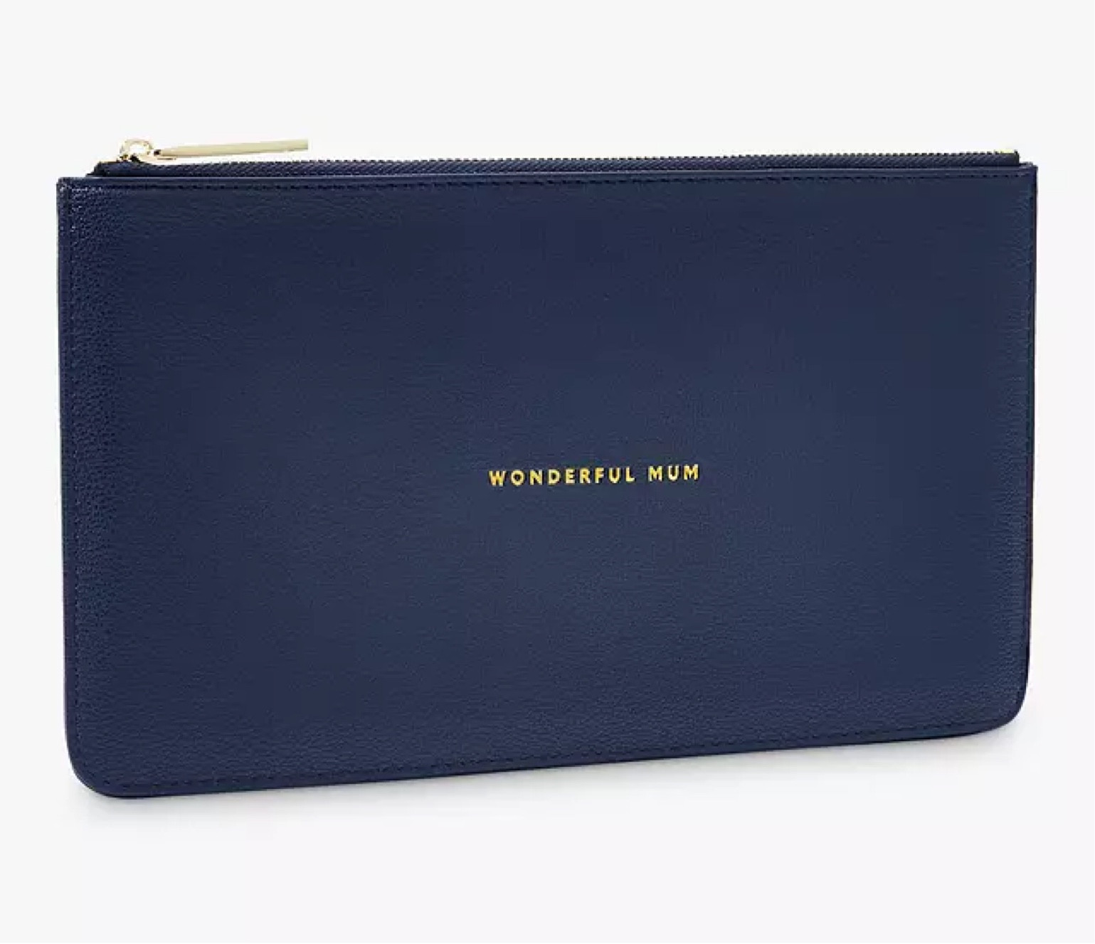 Keep your personal belongings close to hand in the most stylish way with the Slim Perfect Pouch from Katie Loxton. Featuring a new design with a slimmer size to seamlessly fit inside any handbag. This style is designed with navy vegan leather, branded zip pull and the embroidered sentiment 'Wonderful Mum'. The most perfectly personalised gift for Mother's Day and beyond.

#LTKGiftGuide #LTKHoliday #LTKtravel