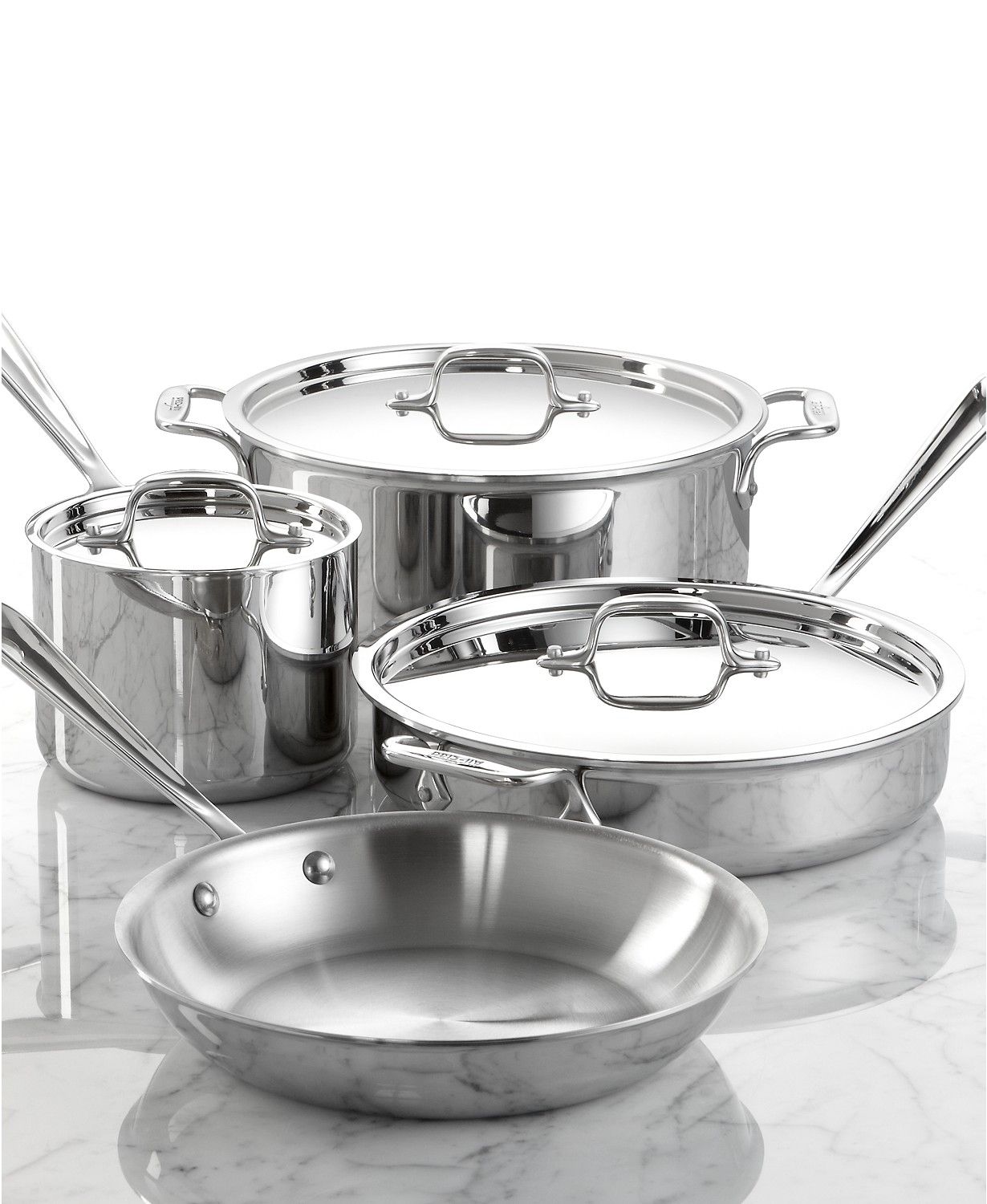 All-Clad Stainless Steel 7-Pc. Cookware Set, Created for Macy's  & Reviews - Cookware Sets - Macy... | Macys (US)