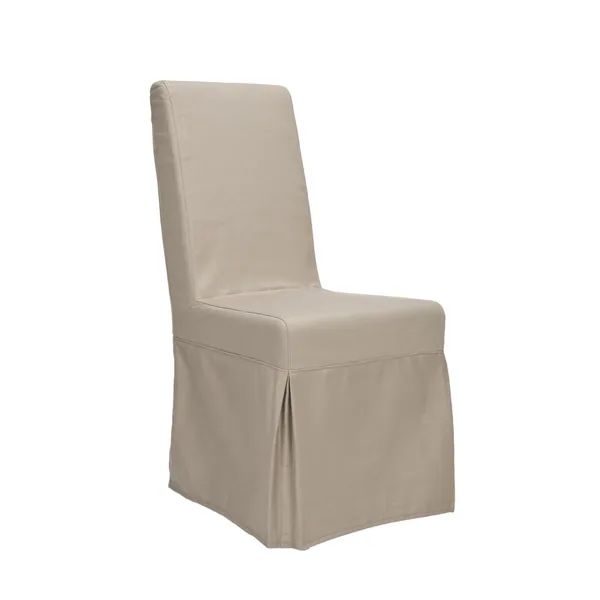 Safavieh Dining Parsons Durham Taupe Slipcover Dining Chairs (Set of 2) - 18.7" x 23.2" x 39.5" | Bed Bath & Beyond