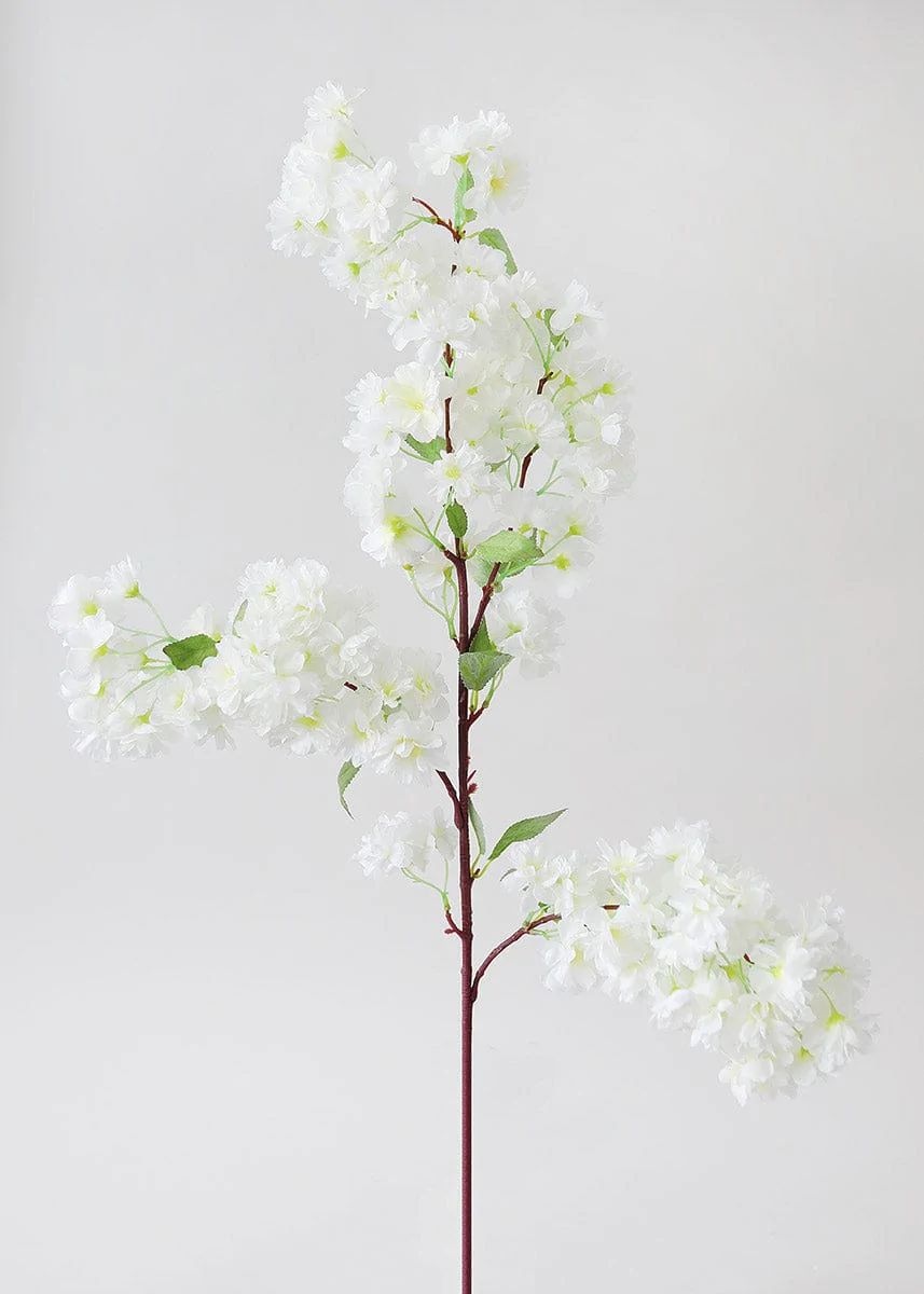Artificial Spring Cherry Blossoms in Cream - 40" | Afloral
