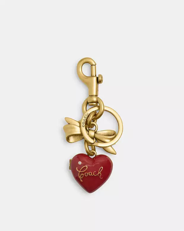 Bow Heart Locket Bag Charm | Coach Outlet US