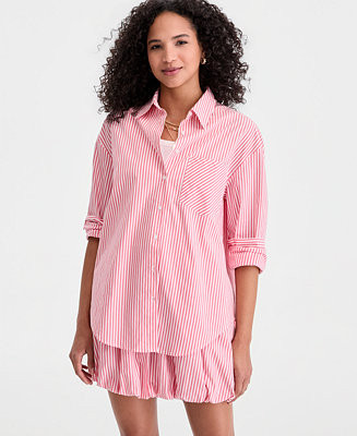 Women's Jenna Stripe Button-Front Shirt, Macy's Exclusive | Macy's