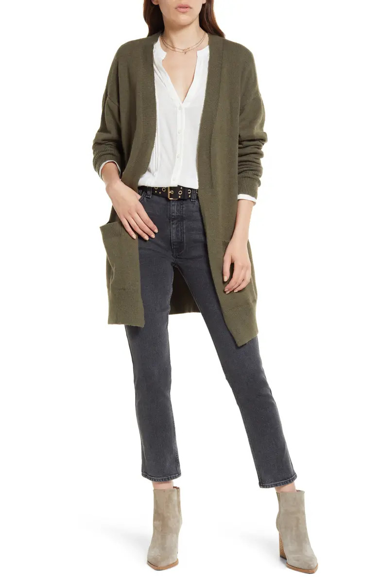 Open Front Cotton Blend Cardigan | Nordstrom