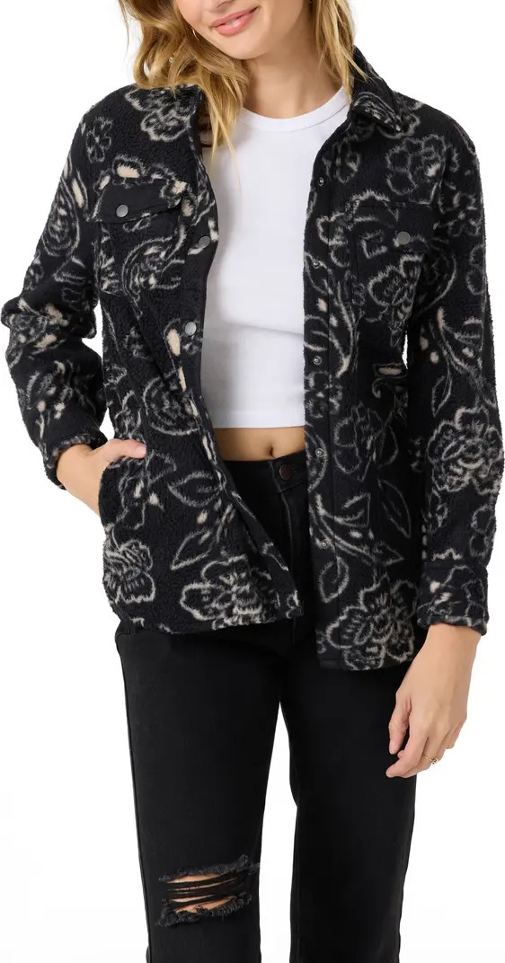 O'Neill Zuma Print High Pile Fleece Shirt Jacket | Nordstrom | Nordstrom