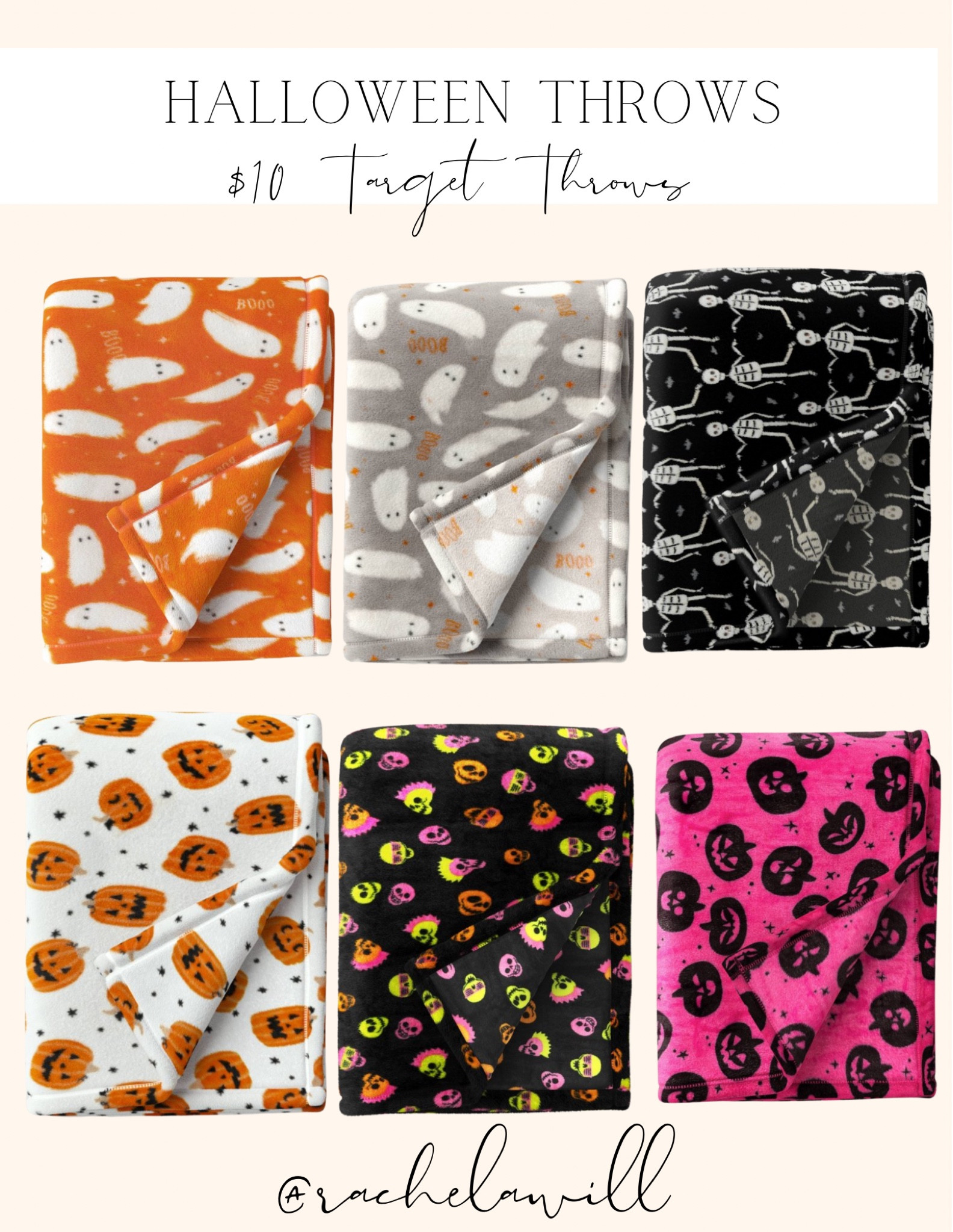 The cutest Halloween throws to add to any BOO Basket 🎃👻

The best part these are ONLY $10! 

#target #targethalloween #halloween #halloweenstyle #halloweenblanket #halloweendecor #spooky #ghostblanket #pumpkin #pumpkinblanket #cozy #fall #cozyfall 

#LTKSeasonal #LTKFamily #LTKHome