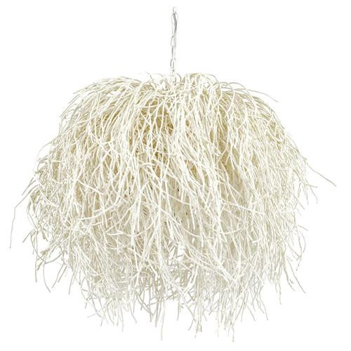 Palecek Windblown Coastal Beach White Wood Beaded Chandelier | Kathy Kuo Home