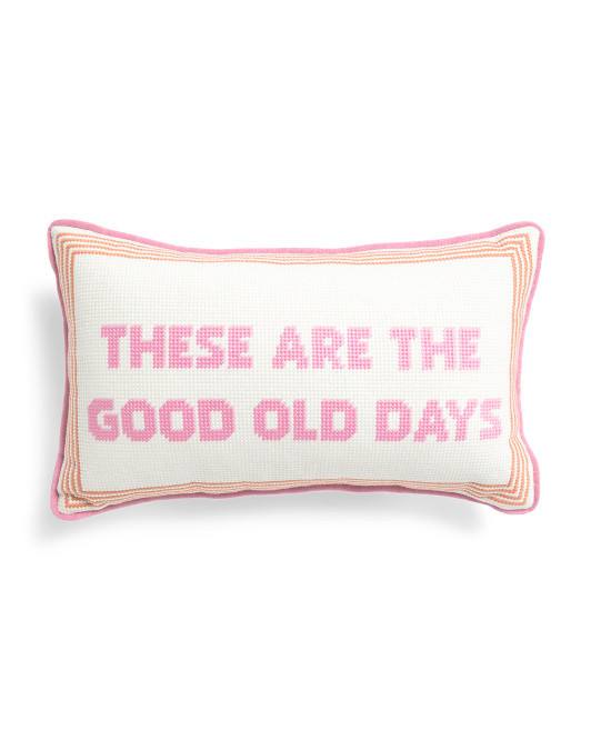 9x15 Good Old Days Needlepoint Pillow | TJ Maxx