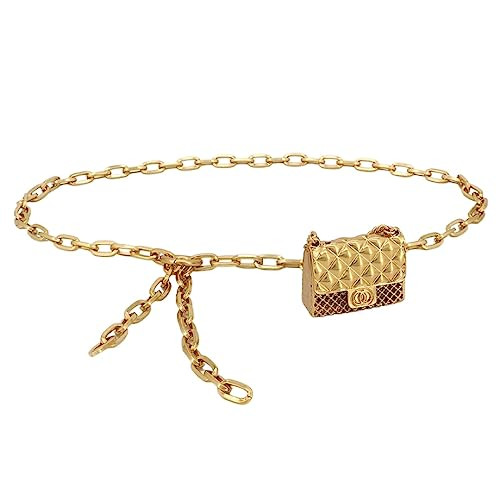 Vhitler Mini Belt Bag Waist Bag for Women Fashionable Small Waist Bag Belt Bags for Women Trendy Y2k Accessories (Golden-2) | Amazon (US)