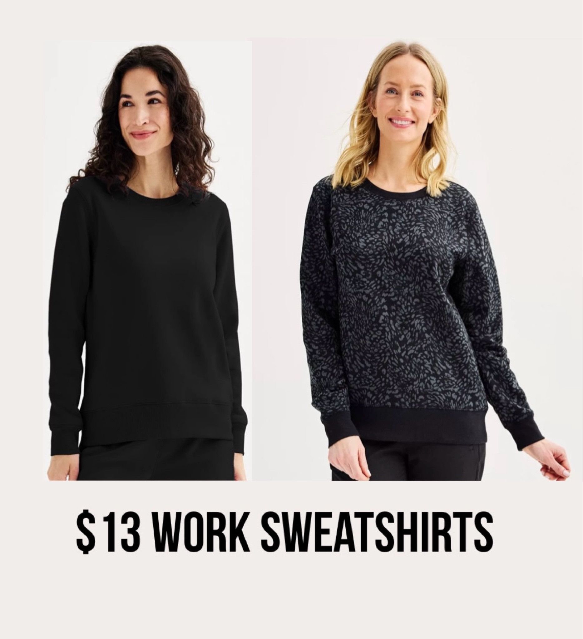 $13 crewneck soft sweatshirts ! I got these two for work but they come in so many colors ! I got size small ! I would say true to size - borderline runs big 



#LTKActive #LTKFindsUnder50 #LTKWorkwear