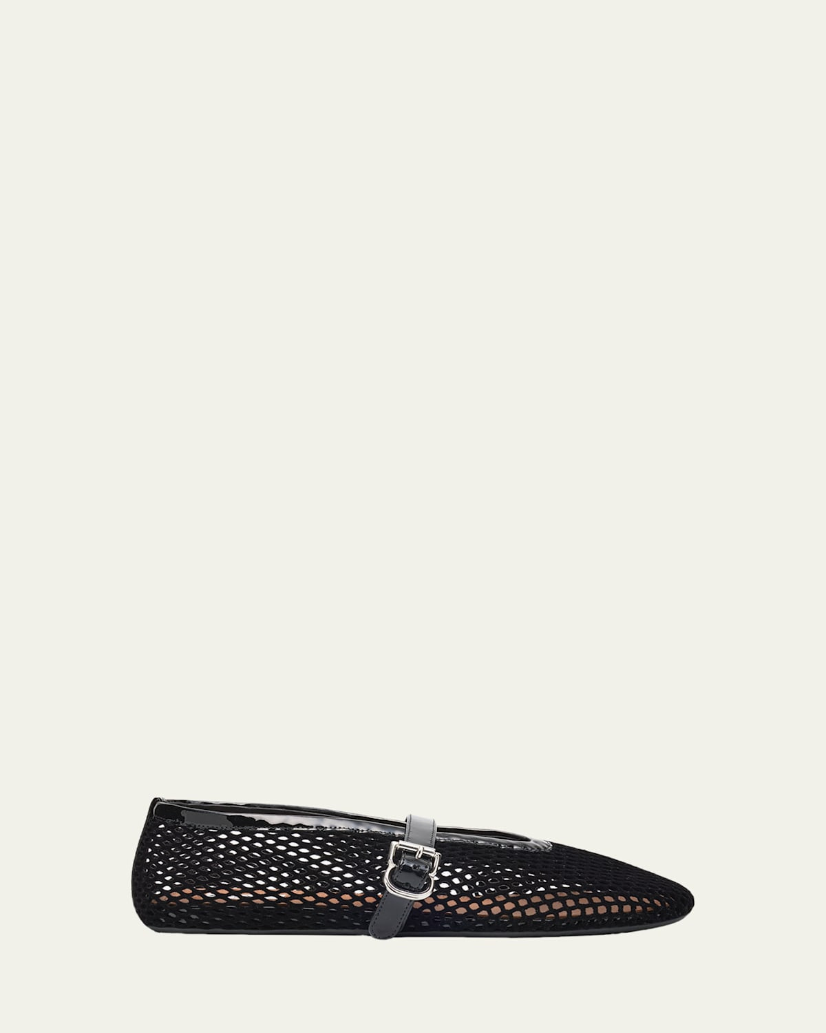 Velvet Fishnet Mary Jane Ballerina Flats | Bergdorf Goodman