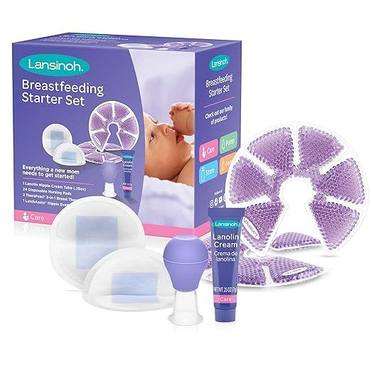 Lansinoh Breastfeeding Starter Set for Nursing Mothers, Breastfeeding Gift for Baby Showers and N... | Amazon (US)