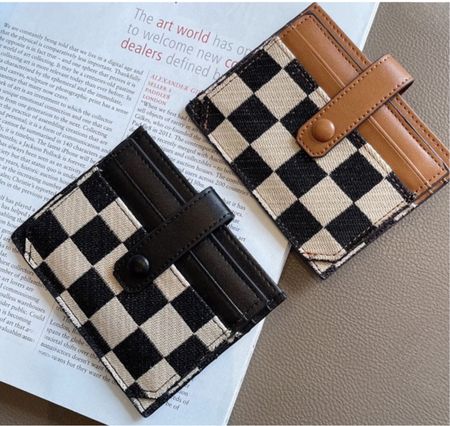 checkered ID WALLET, or credit card holder for your purse, fanny pack or backpack. so cute with a snap closure and mix match leather strap or match! designer dupe, designer look a like for under $100 and under $50 

#LTKunder50 #LTKFind #LTKunder100