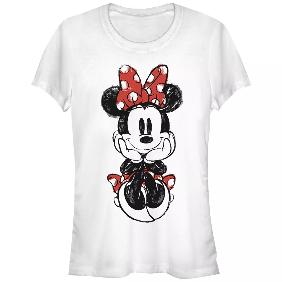 Disney's Mickey And Friends Minnie Mouse Juniors' Doodle Fitted Graphic Tee | Kohl's