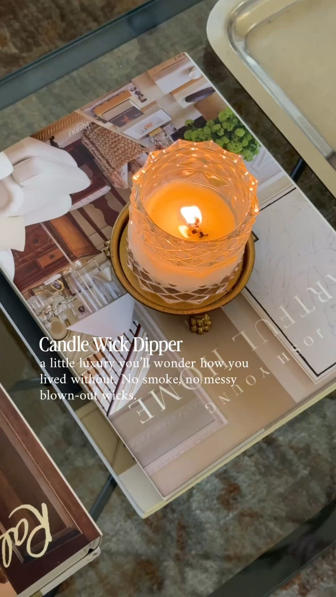 The smallest details often make the biggest difference. This candle wick dipper quietly elevates the candle experience - no smoke, no lingering burnt smell, and no messy blown-out wicks. One of my favorite little luxuries for a cozy, collected home.

candle wick dipper, candle accessories, luxury home essentials, candle care, home decor essentials, living room, coffee table decor, Amazon home, LavenderRoseHome

#LTKHome