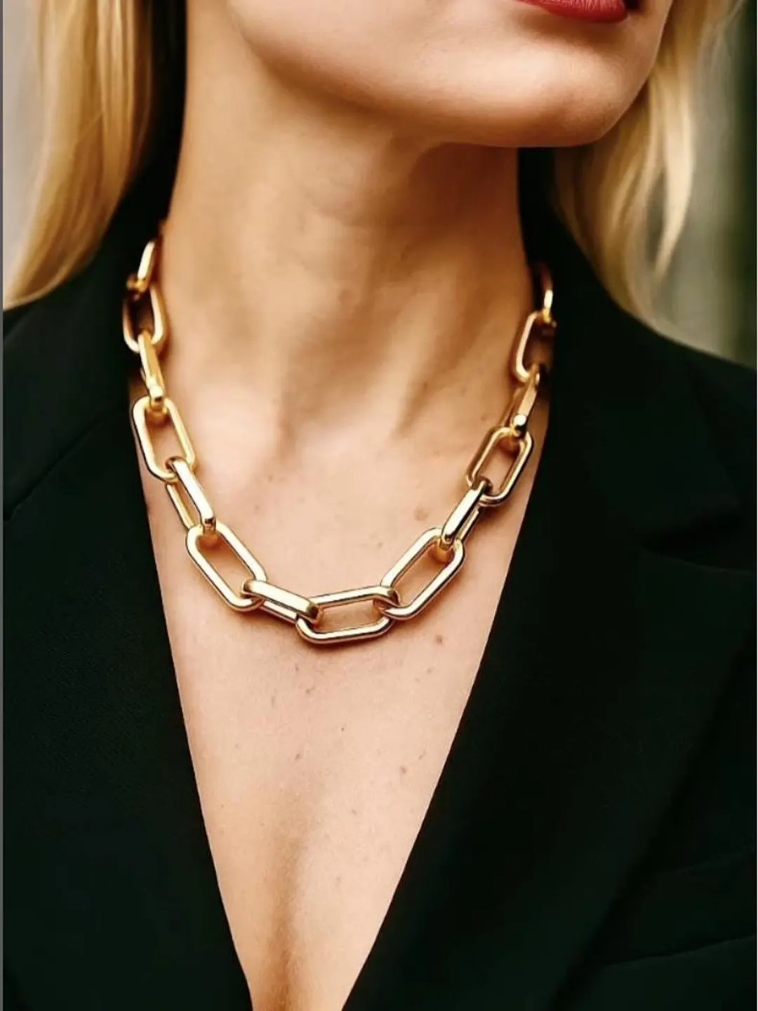 Non Tarnish Gold Link Chain Necklace | Chunky Gold Padlock Choker | Silver Padlock Chain | Chunky... | Etsy (US)