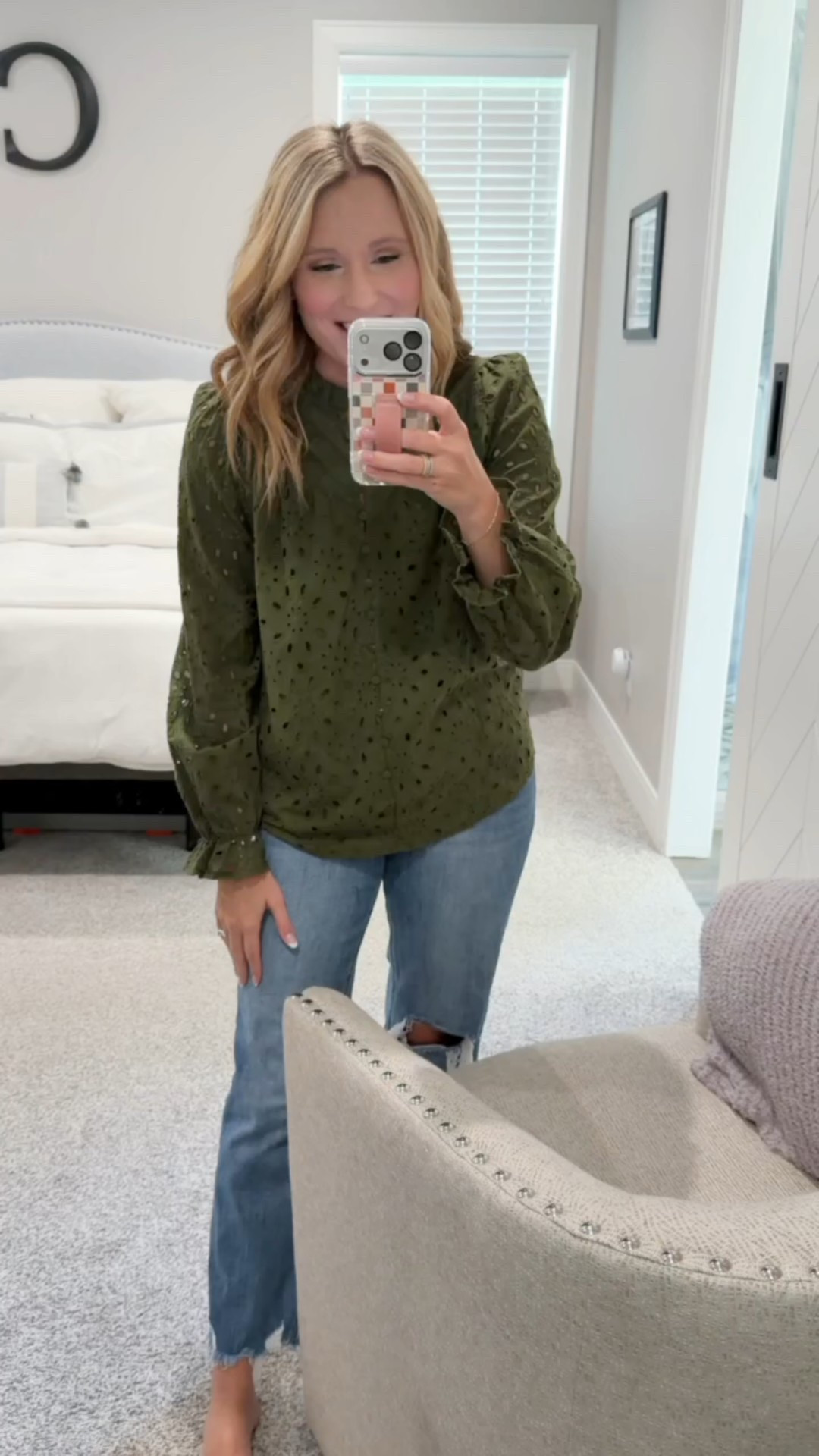 Eyelet in long sleeve- love the short sleeve one , so trying the forest green long sleeve.  Great weight for fall.
Can’t go wrong pairing with denim.

//


#LTKStyleTip #LTKFindsUnder50