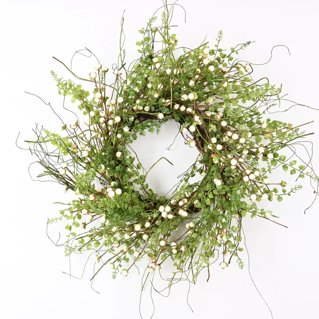 White Berry Wreath: Handcrafted Greenery Decor, 20” - Etsy | Etsy (US)