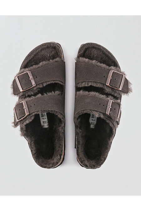 Birkenstock Shearling Arizona Sandal Women's True Black 10 | Aerie
