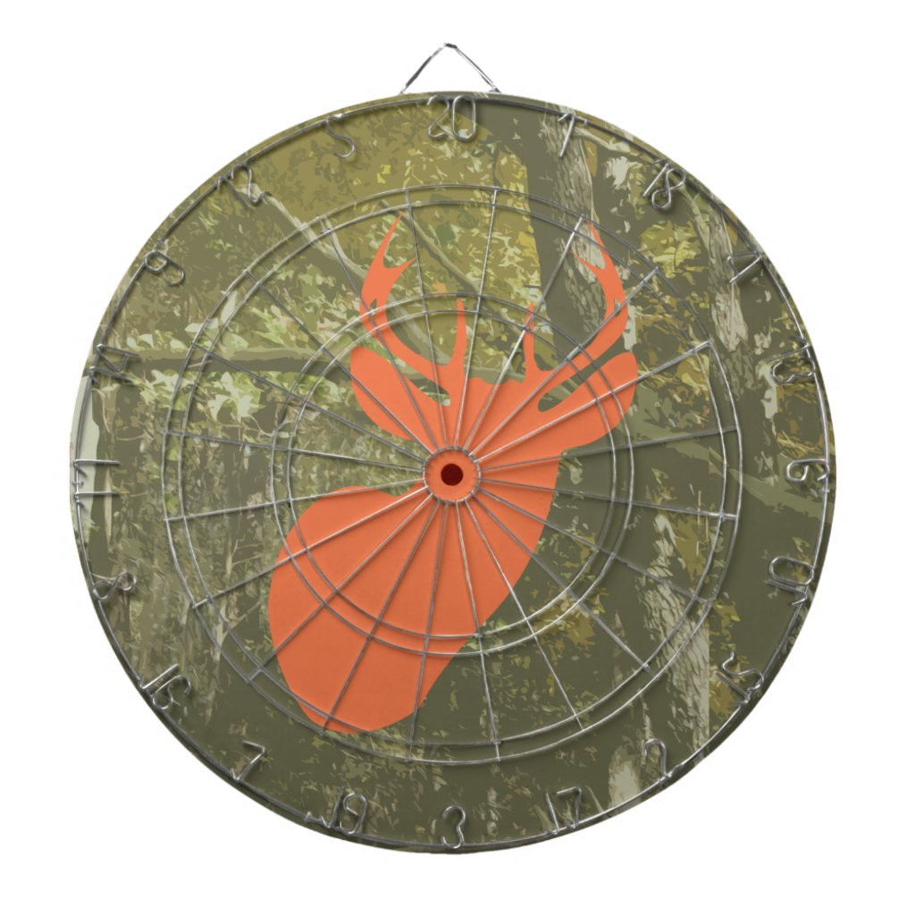 Camouflage & Orange Deer Dart Board | Zazzle