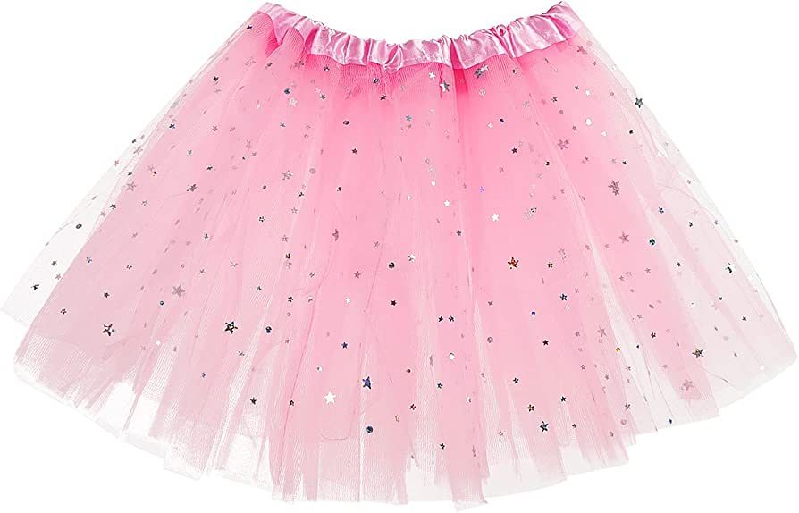 Sibba Sparkle Tutu Skirt Princess Ballet Dance Skorts Tulle Sequin Star Skirts Role-Playing Party... | Amazon (US)