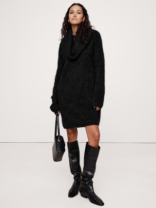 Oversized Fuzzy Alpaca-Blend Sweater Dress | Banana Republic | Banana Republic (US)