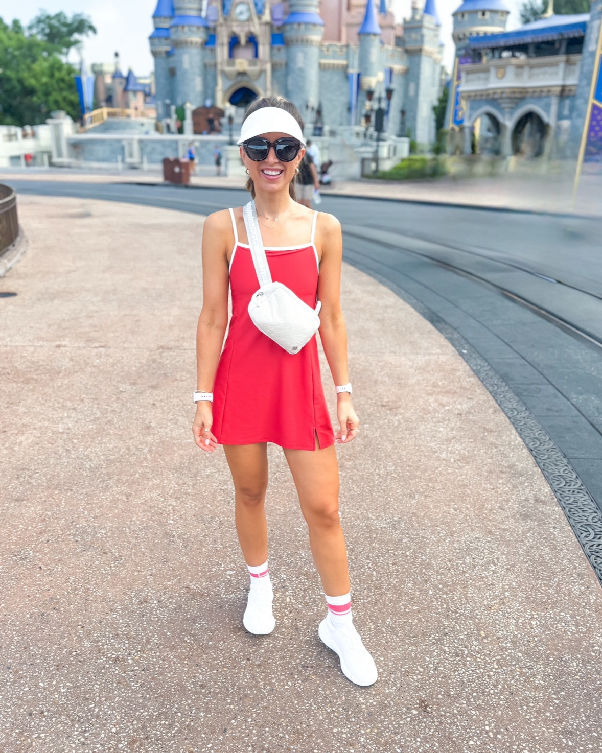 Everything I wore on our recent vacations! Disney outfits. Vacation outfits. Resort where. Resort style. Activewear. Vacation style. Bachelorette party. Honeymoon outfit. Summer outfits. Amazon Matching sets. Look for less outfits. Athletic dresses. Disney sneakers are TTS. White sneakers are TTS. 

#1: XS petite with adjustable straps and shorts underneath.
#2: White sneakers are so comfortable and true to size, I also workout in these!
#3: XS in both - top has adjustable straps. 
#4: Size small with adjustable straps.
#5: XS in top/XXS in skirt 
#6: XS in set 
#7: XS in dress - mesh overlay and ruched in midsection 
#8: Size 2 in align dress 
#9: XS in bikini
#10: XS in dress

#LTKTravel #LTKActive #LTKParties