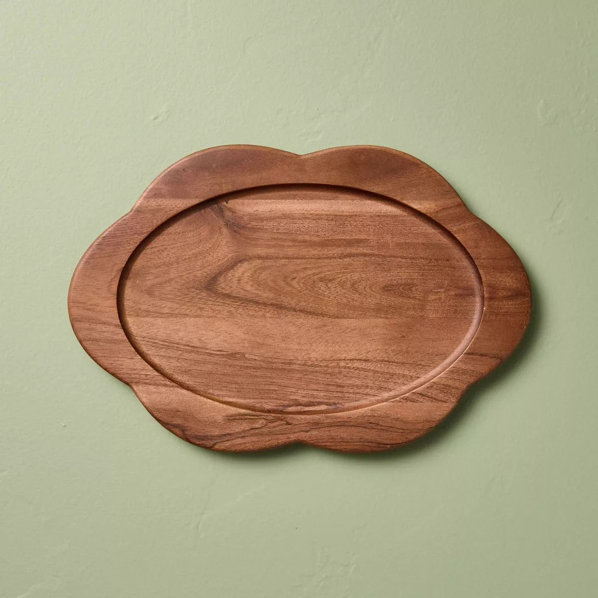 12" Small Wood Scallop Oval Tray - Hearth & Hand™ with Magnolia | Target