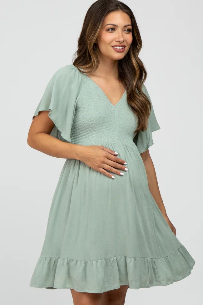 Fuchsia Smocked Maternity Dress | PinkBlush Maternity