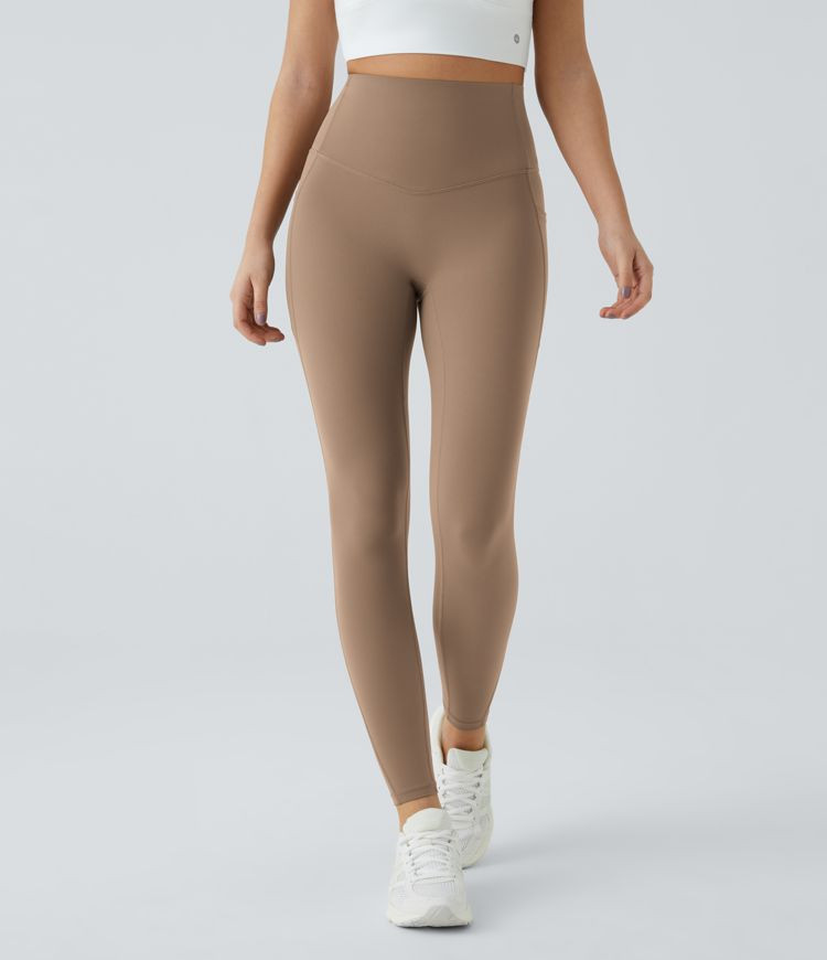 Women’s SoCinched High Waisted Tummy Control Side Pocket Shaping Training UltraSculpt Leggings ... | HALARA