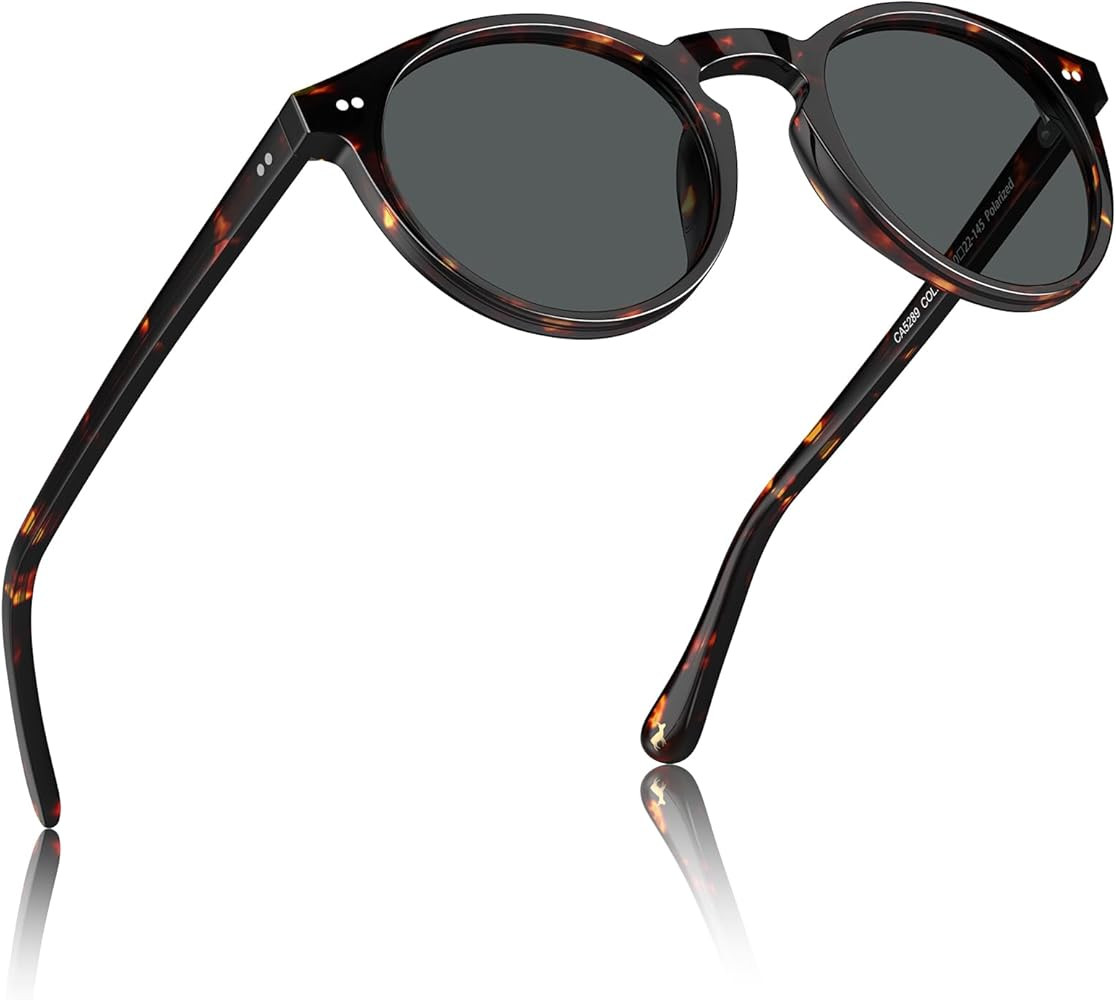 CARFIA Retro Round Polarized Mens Sunglasses UV Protection Acetate Frame CA5289L | Amazon (US)
