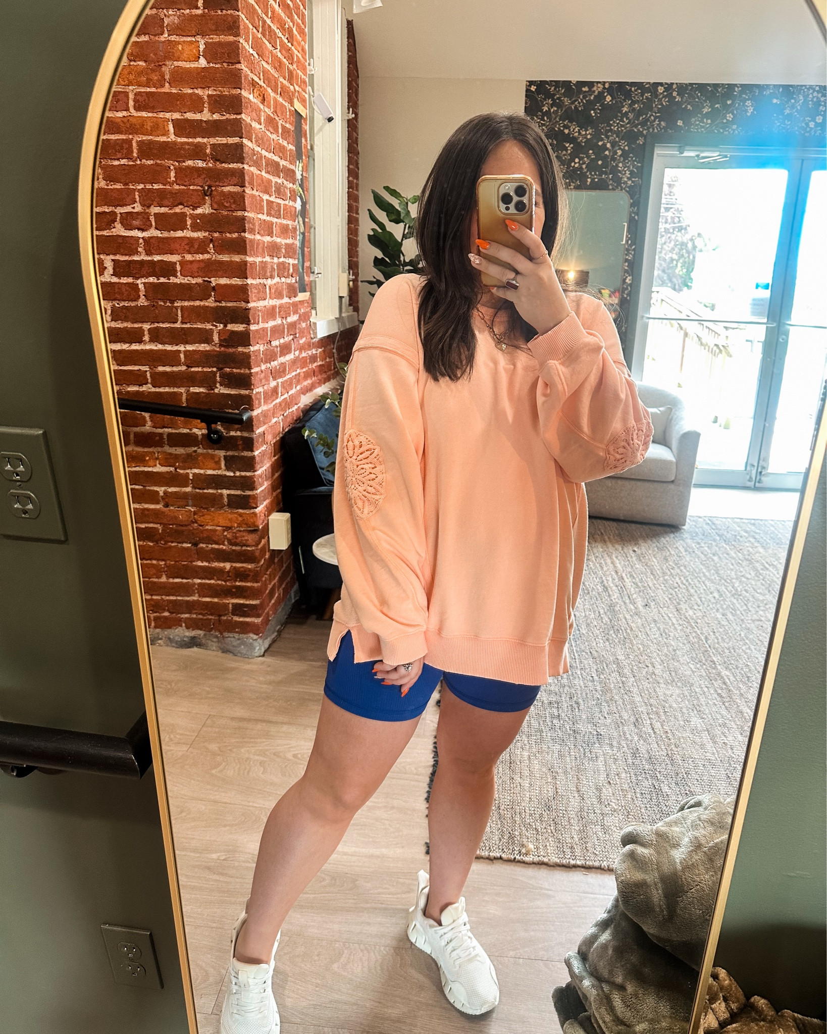 Harmony in my season!! 🥰 

This fit is comfortable and everything you want for transition seasons and summer! 

Best part is the sweatshirt is on major sale in so many colors!!

Wearing size medium in sweatshirt- runs very big! 
And XL in biker shorts with tons of room to grow this bump!

#LTKSaleAlert #LTKBump #LTKMidsize
