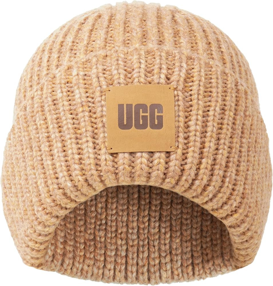 UGG Womens Chunky Rib Beanie with UGG Logo | Amazon (US)