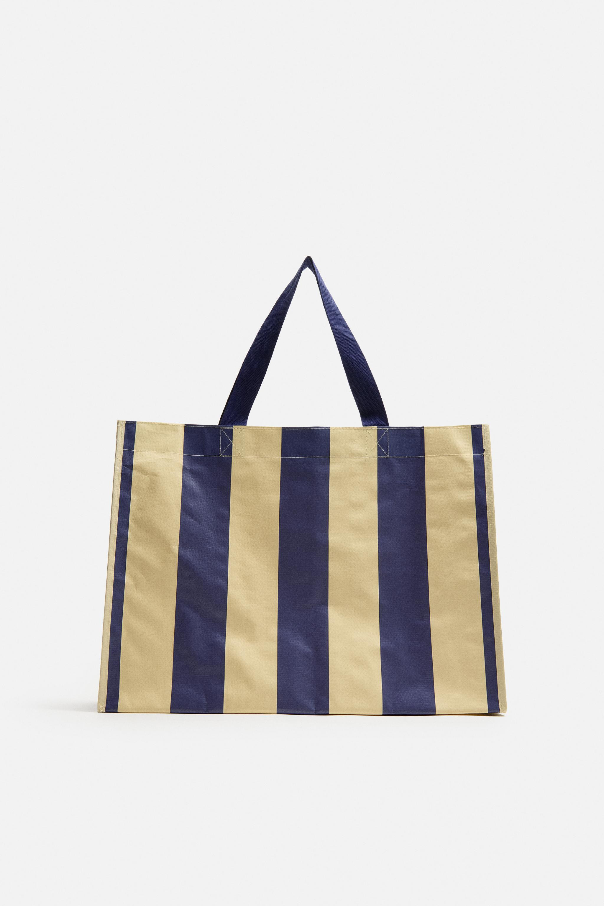 STRIPED SHOPPER BAG WITH POUCH | Zara US