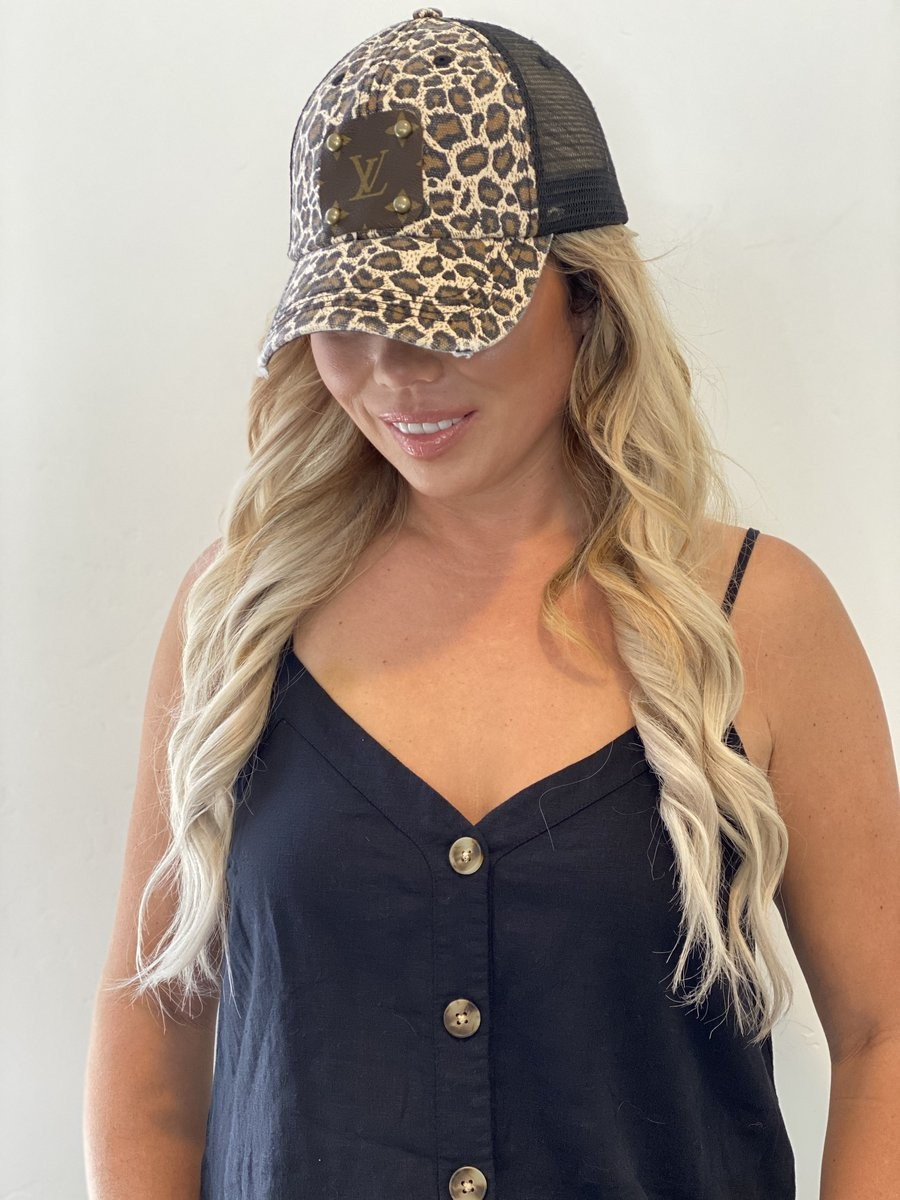 Black leopard Hat | Vintage Boho