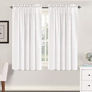 H.VERSAILTEX Light Filtering Linen Textured Curtains for Living Room Window Treatment Natural & D... | Amazon (US)