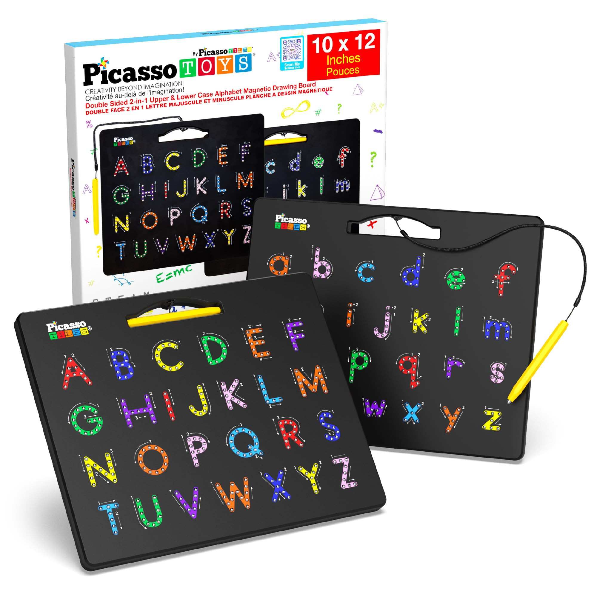 PicassoTiles Magnetic Alphabet Board 12x10 in Dual Sided Learning Pad with Upper and Lowercase Le... | Amazon (US)