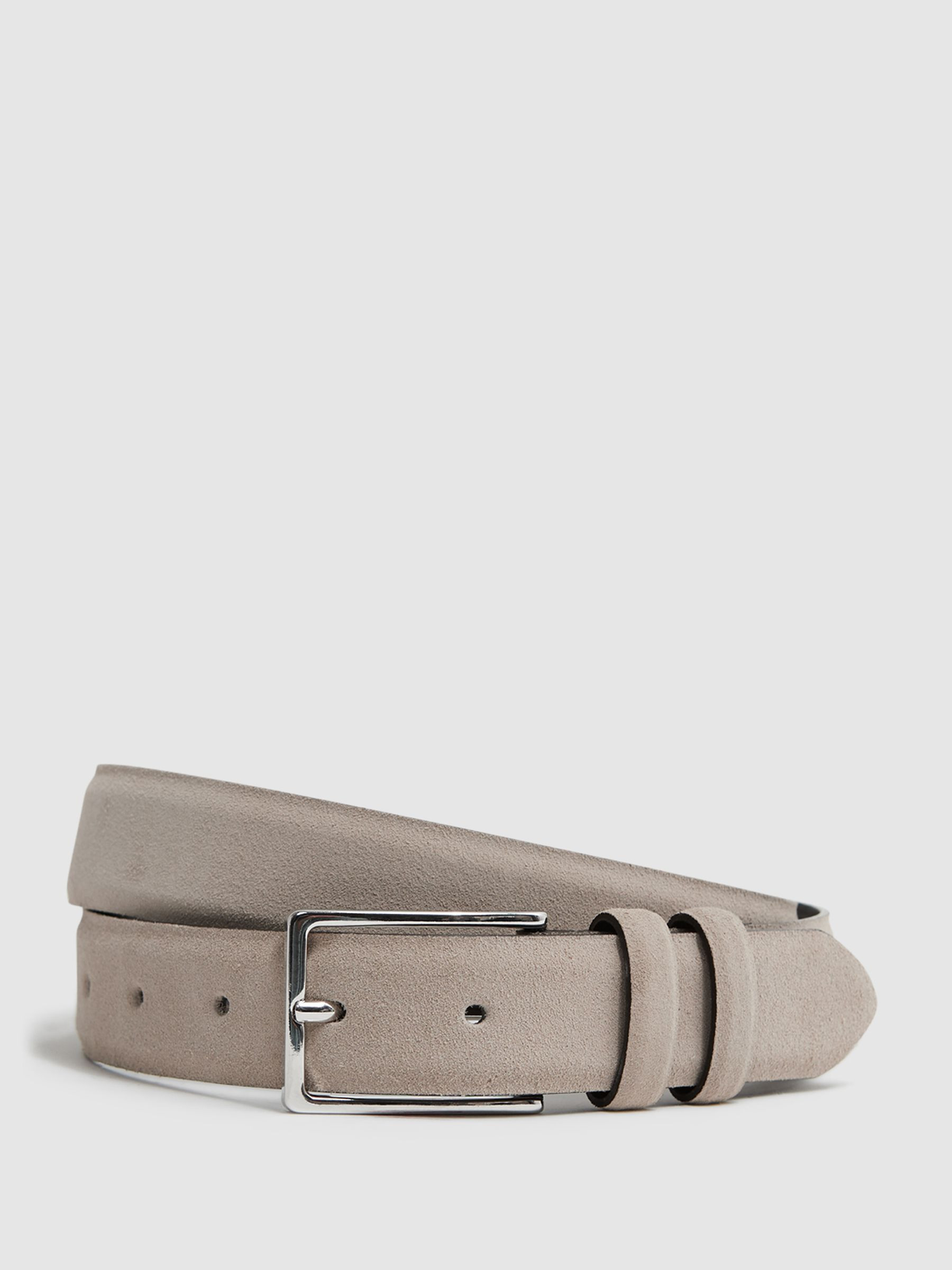 Reiss Suede Belt in Stone - REISS | Reiss UK